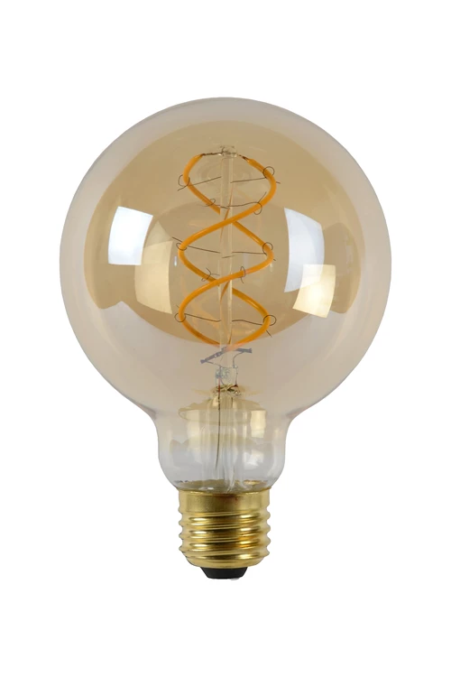 Lucide G95 - Filament lamp - Ø 9,5 cm - LED Dimb. - E27 - 1x4,9W 2200K - Amber - uitgezet